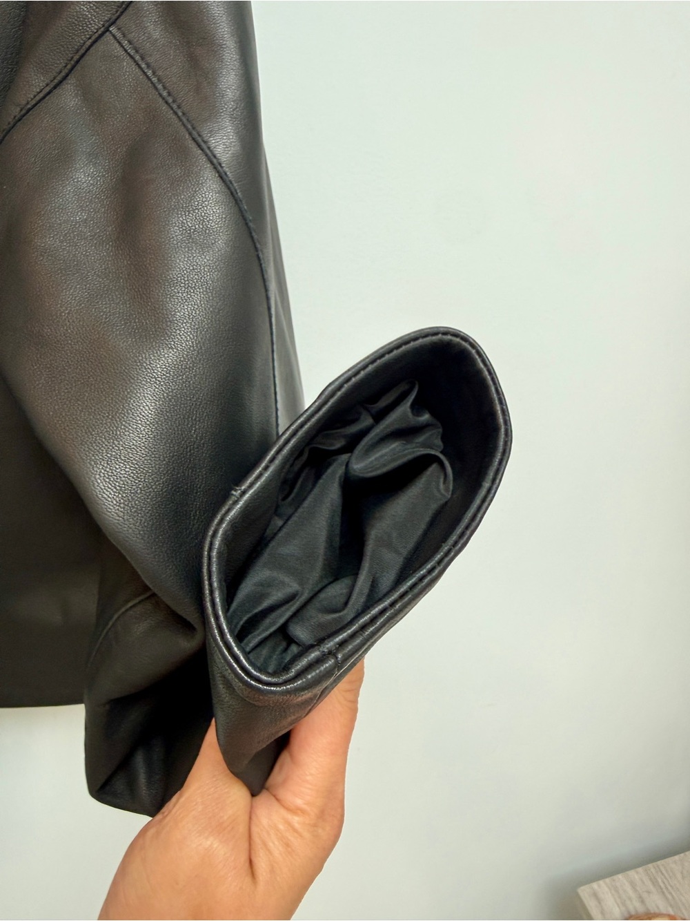 All Saints Ryder Black Cropped Leather Jacket - Picture 5 of 16